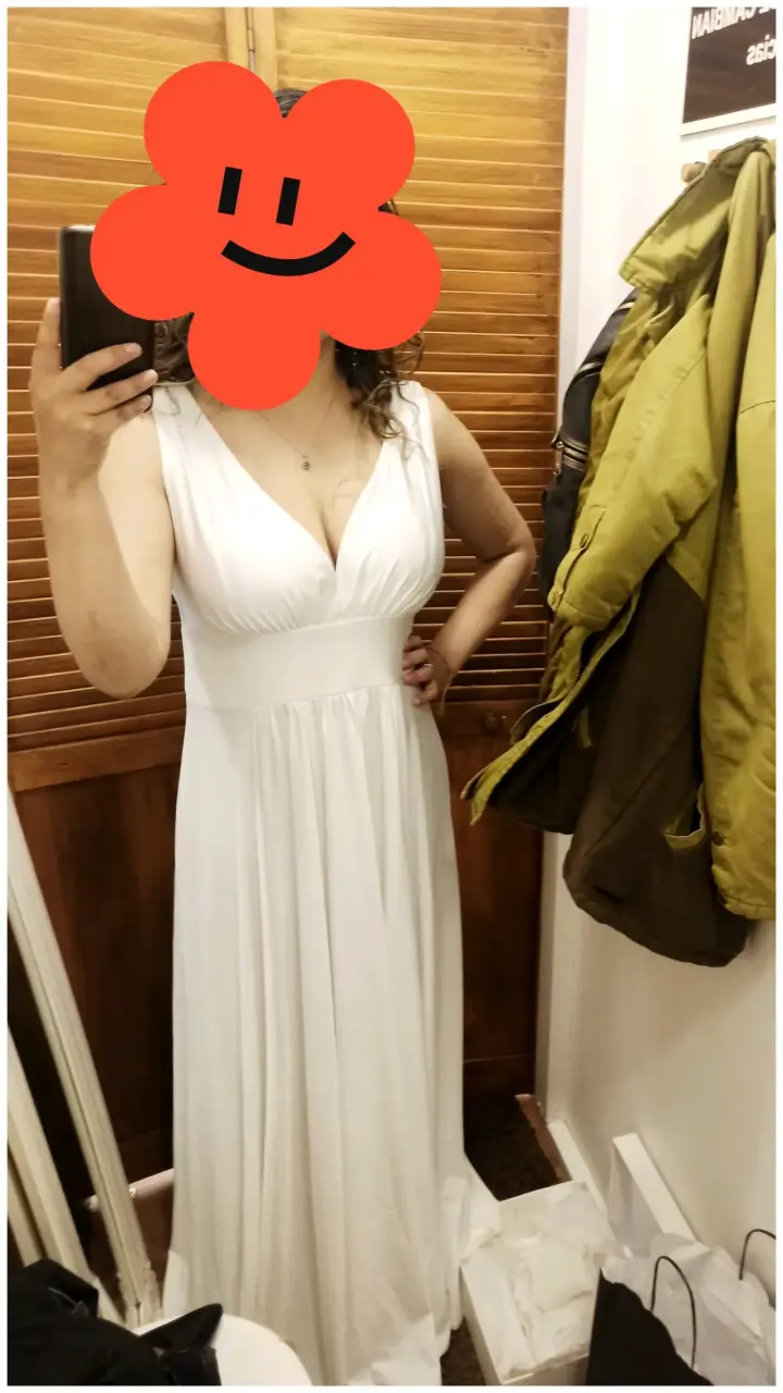 Vestido largo blanco elegante para mujer - 2