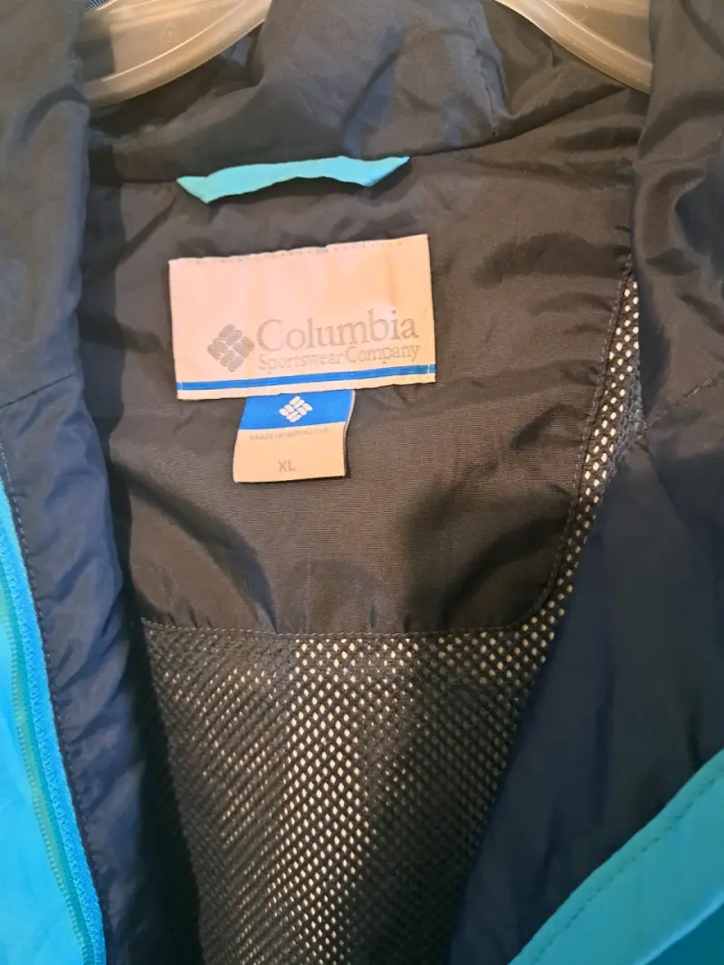 Chaqueta impermeable Columbia azul con capucha - 4