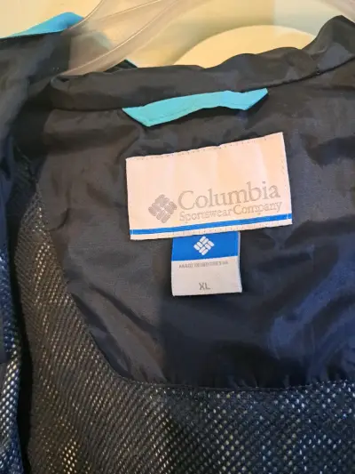Chaqueta impermeable Columbia azul con capucha - miniatura 6