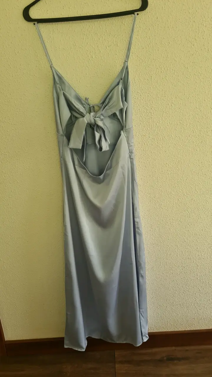 Vestido largo de tirantes azul claro - 2