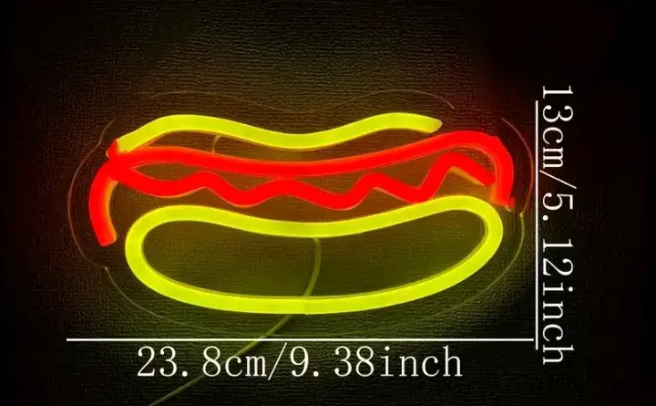 Letrero de neón Hot Dog para decoración - 3