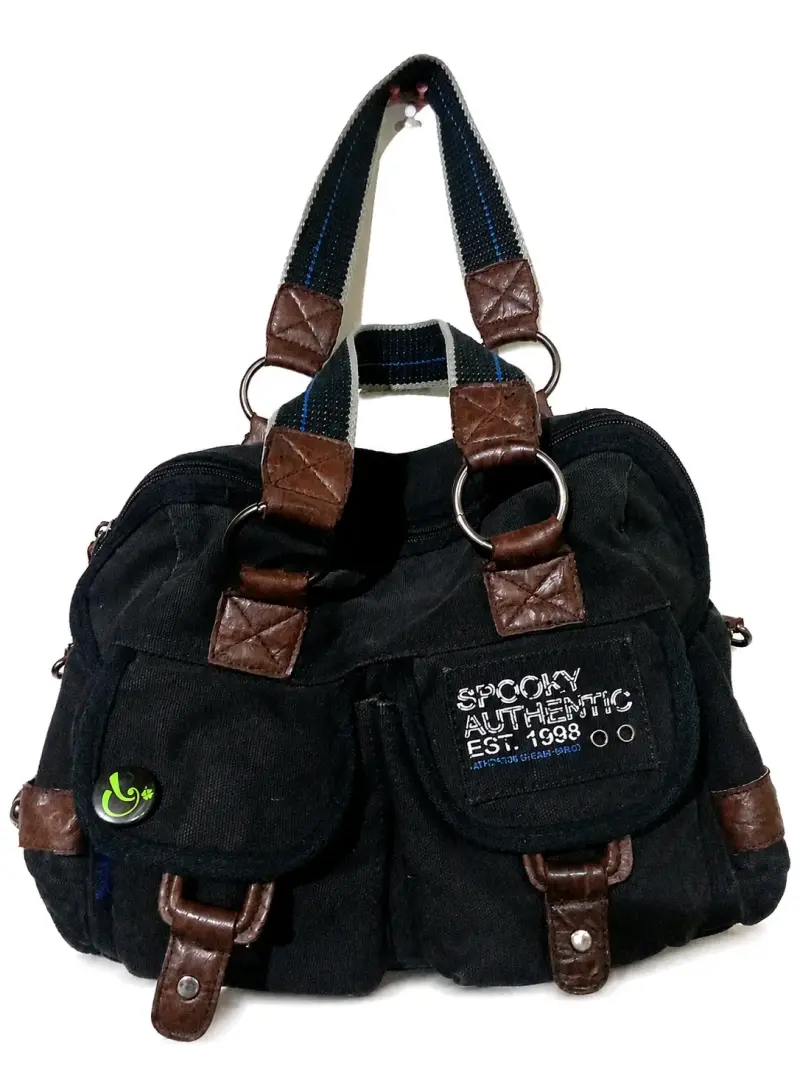 Bolso de mano Spooky Authentic negro con detalles marrones - 2
