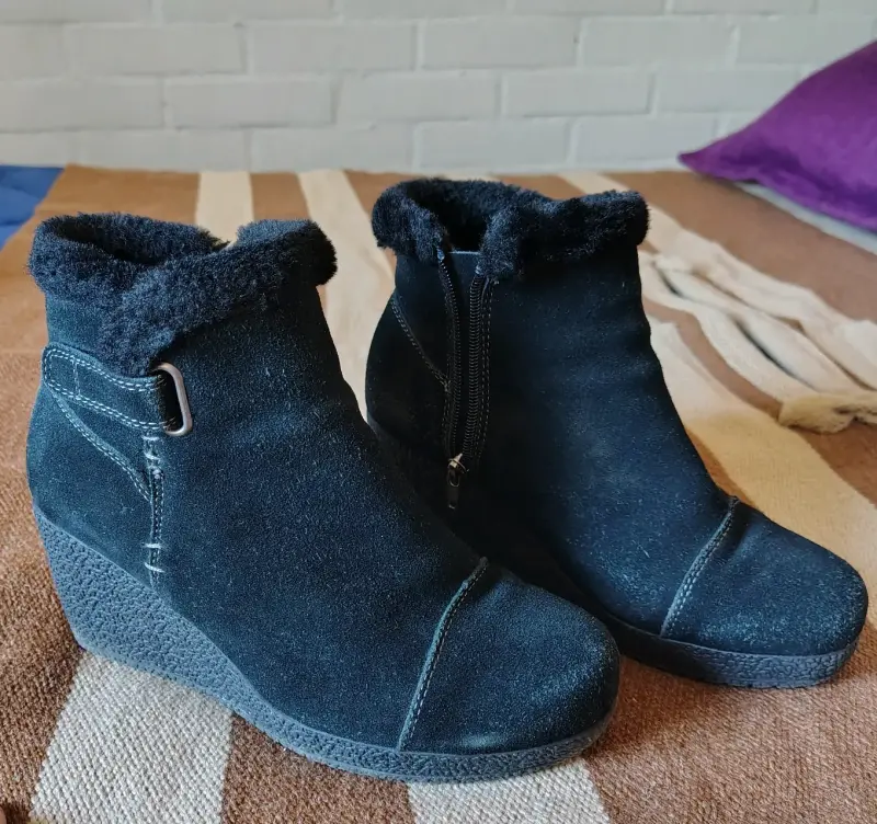 Botines de gamuza negros con plataforma - 1