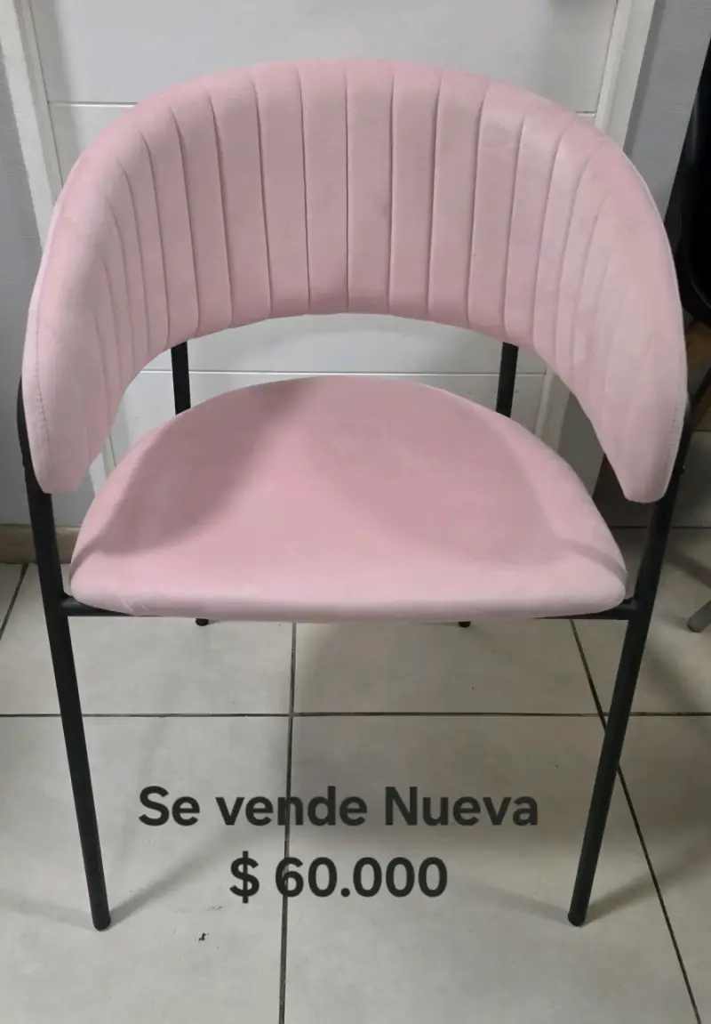 Silla de terciopelo rosado Velvet Max Black - 2