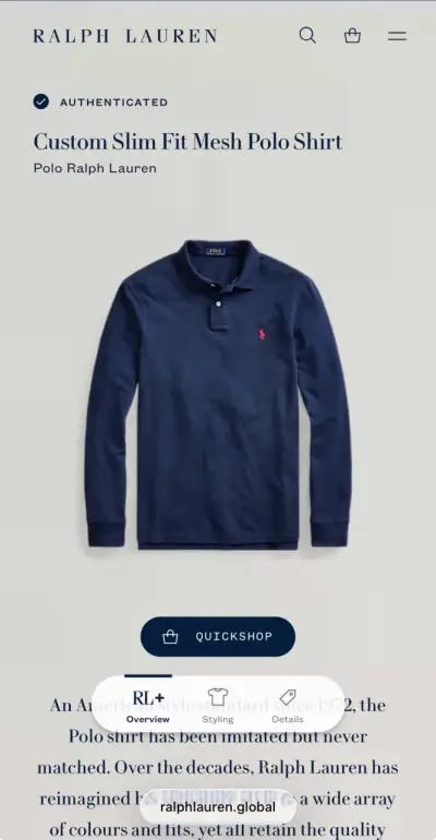 Polo Ralph Lauren Custom Slim Fit Mesh Polo Manga - miniatura 6