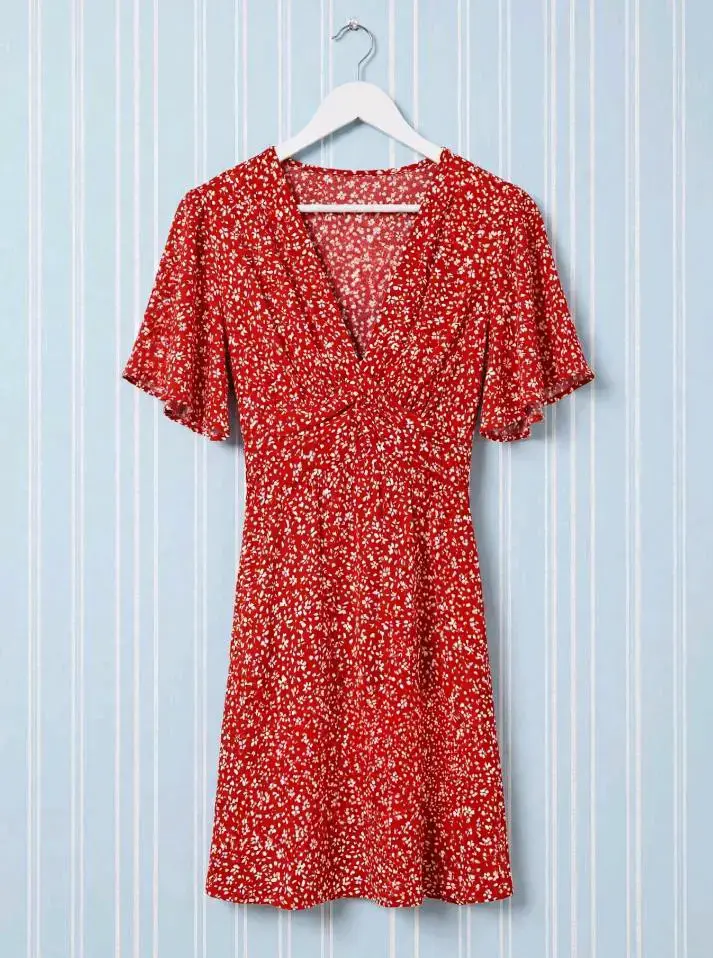 Vestido Rojo Floral de Verano - 3