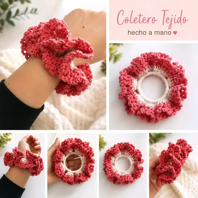 Coletero Scrunchie Tejido a Crochet - 1
