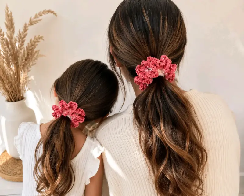 Coletero Scrunchie Tejido a Crochet - 2