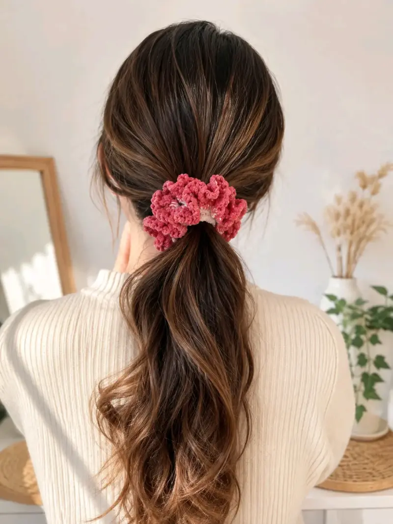 Coletero Scrunchie Tejido a Crochet - 3