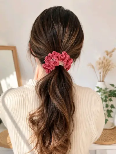 Coletero Scrunchie Tejido a Crochet - miniatura 3