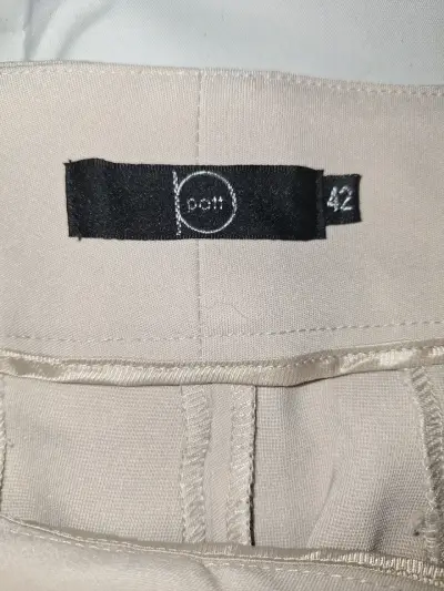 Pantalones beige de vestir Dotti talla 42 - miniatura 3