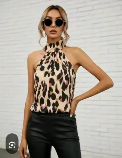 Top sin mangas estampado animal print - miniatura 1