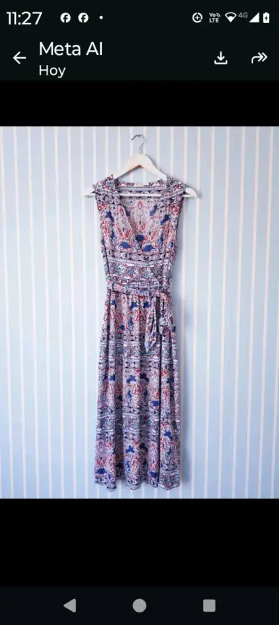 Vestido largo estampado bohemio sin mangas - miniatura 2