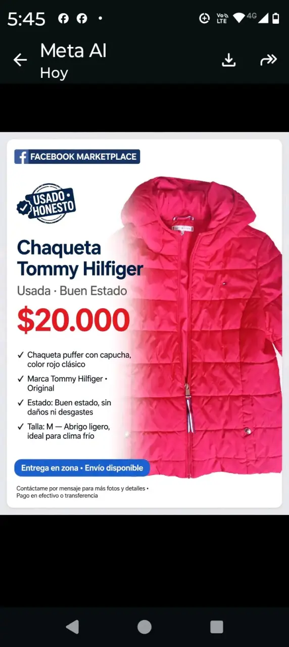Chaqueta Puffer Roja Tommy Hilfiger - 1