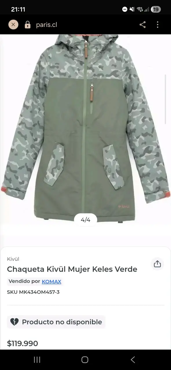 Chaqueta verde camuflaje Kivül para mujer - 2