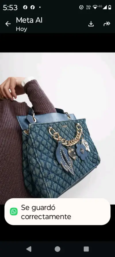Cartera Guess Original Azul Usada Buen Estado - miniatura 2