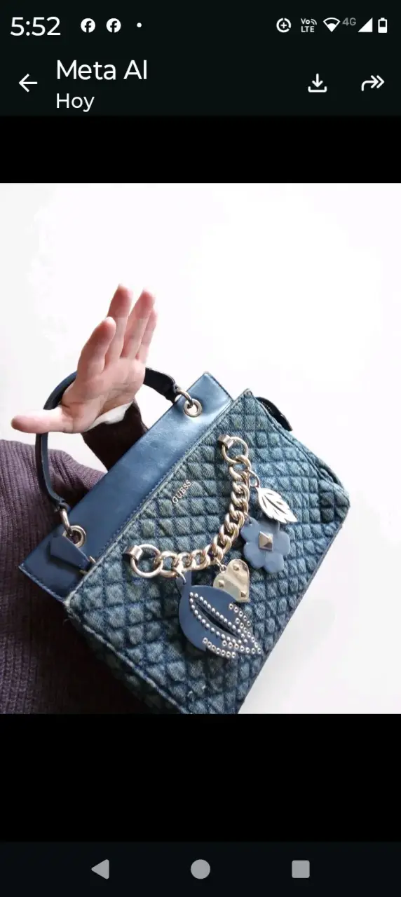 Cartera Guess Original Azul Usada Buen Estado - 3