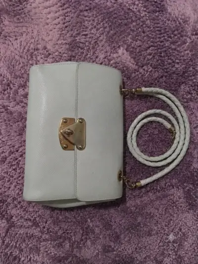 Bolso de cuero blanco bottega veneta - miniatura 1