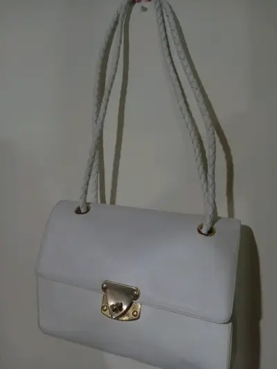Bolso de cuero blanco bottega veneta - miniatura 2