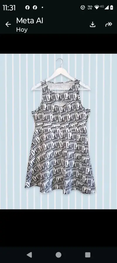 Vestido corto estampado blanco y negro - miniatura 2