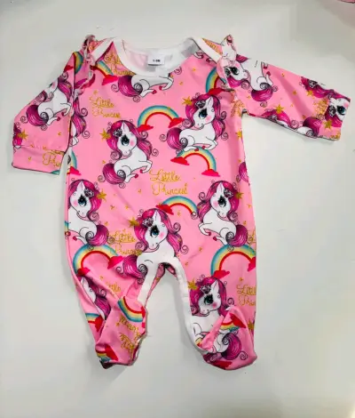 Enterito de bebé unicornio rosa 1-3 meses - miniatura 1