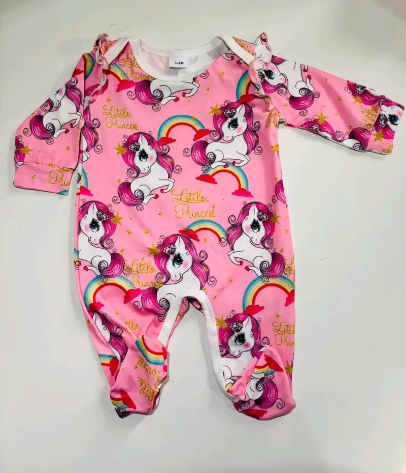 Enterito de bebé unicornio rosa 1-3 meses - 2