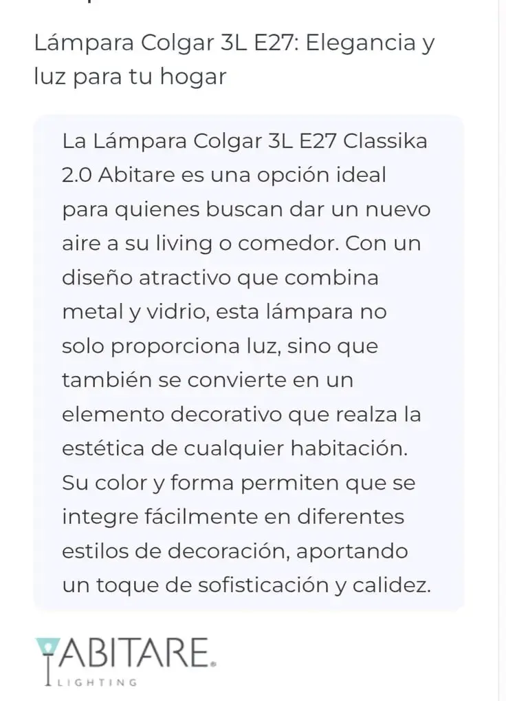 Lámpara de Colgar 3 Luces Abitare Clásico - 6