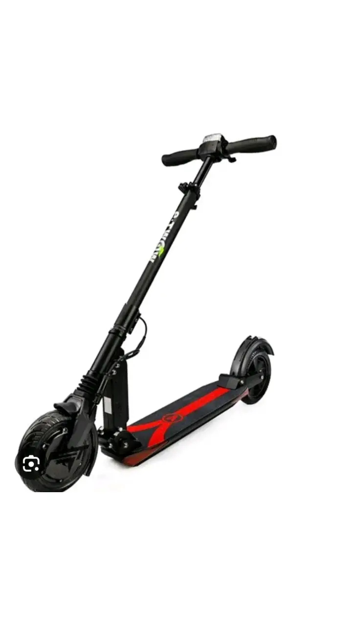 Scooter eléctrico plegable negro y rojo - 1
