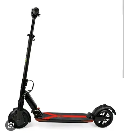Scooter eléctrico plegable negro y rojo - miniatura 2