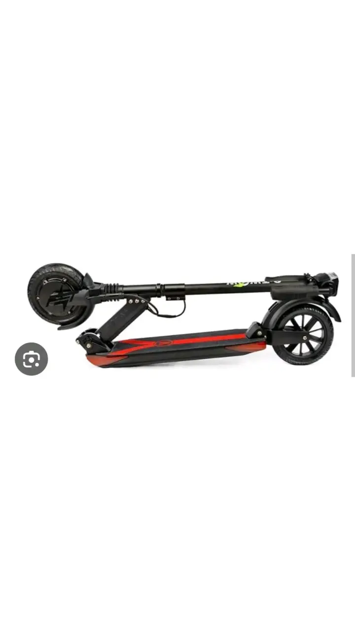 Scooter eléctrico plegable negro y rojo - 4