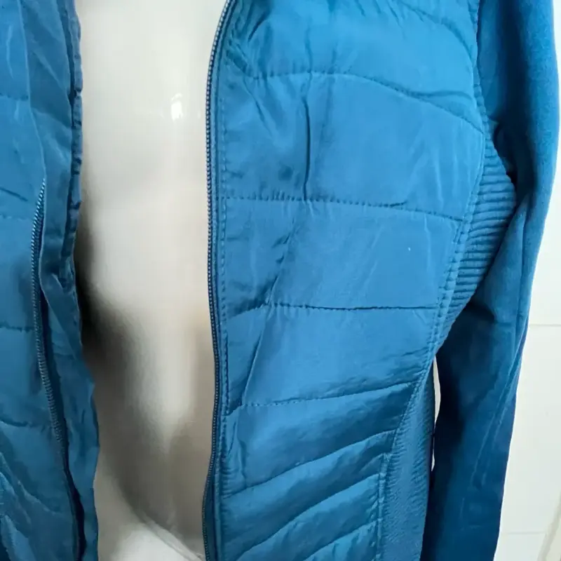 Chaqueta larga azul con forro polar - 2