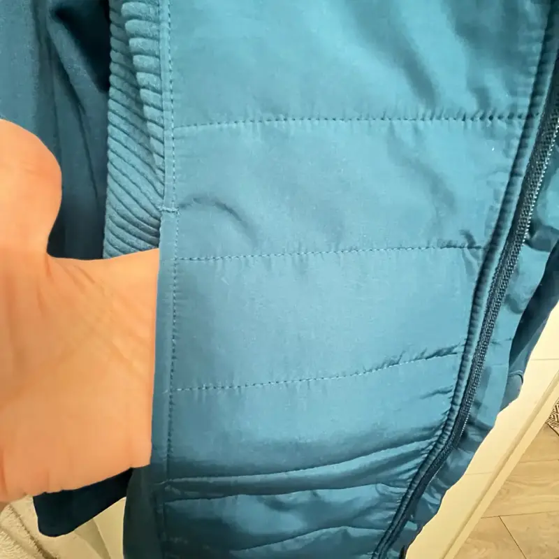 Chaqueta larga azul con forro polar - 3