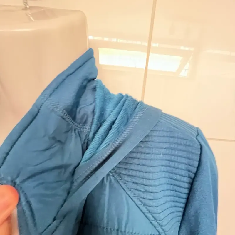 Chaqueta larga azul con forro polar - 5
