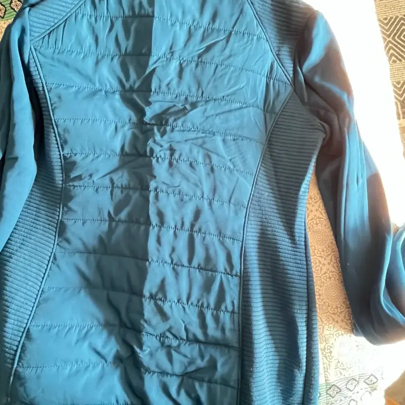 Chaqueta larga azul con forro polar - 6