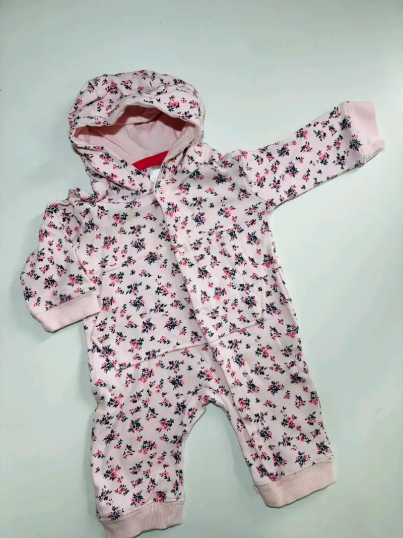 Enterito de bebé capucha estampado floral