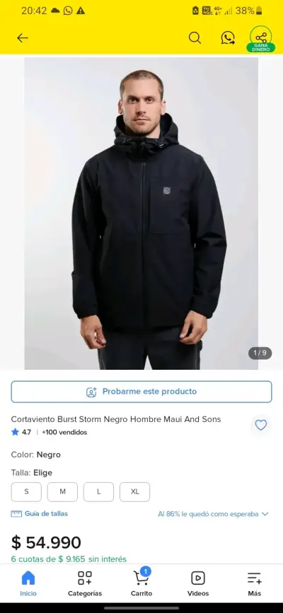 Cortaviento negro para hombre Maui and Sons - miniatura 3