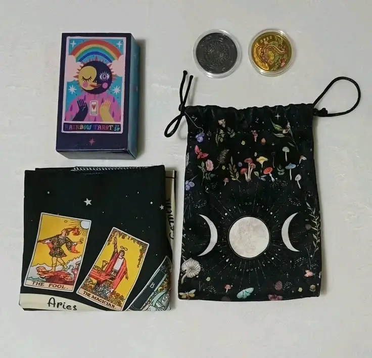 Set de Tarot Arcoíris con Tapete y Bolsa - 1