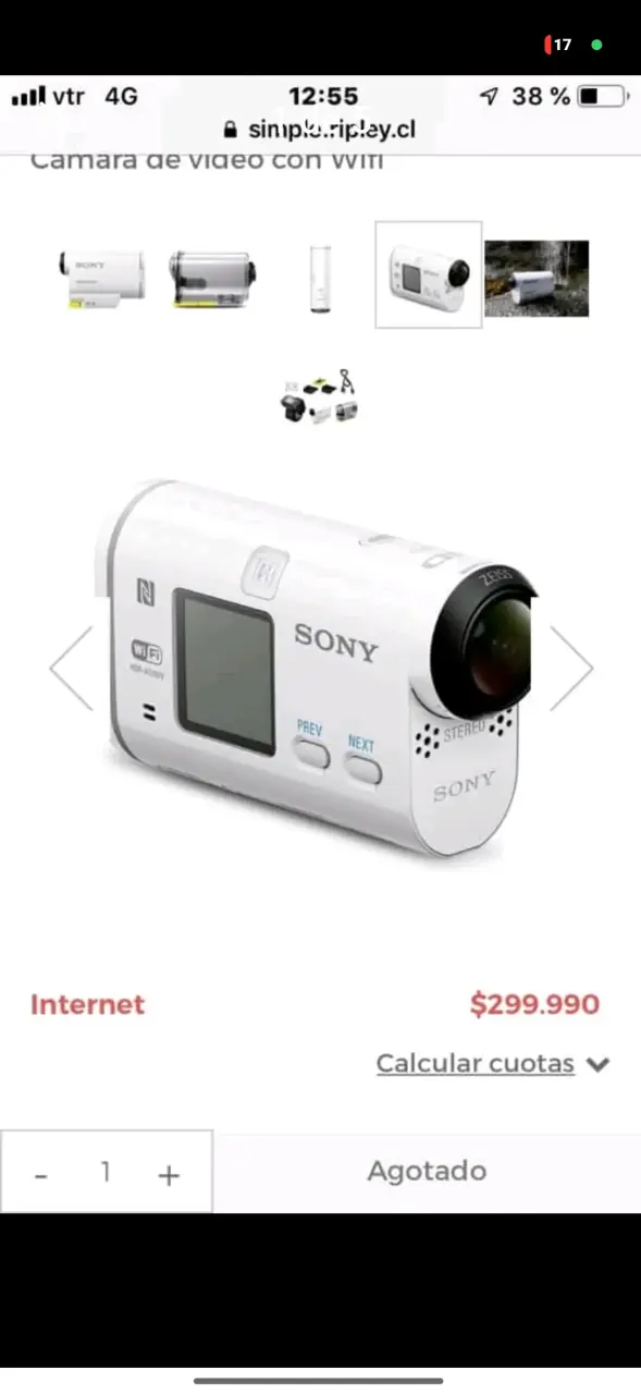 Cámara de Acción Sony con WiFi y Resistencia al A - 1