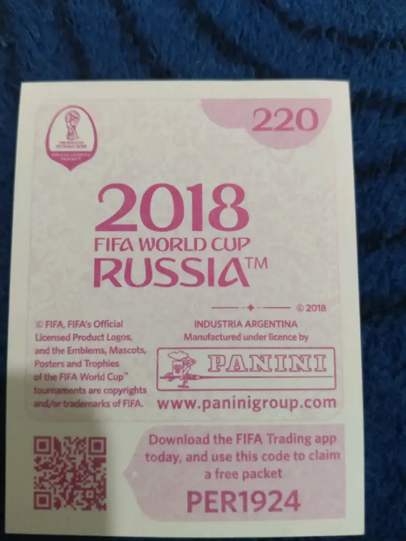 Lámina Panini FPF Perú Mundial Rusia 2018 - 2