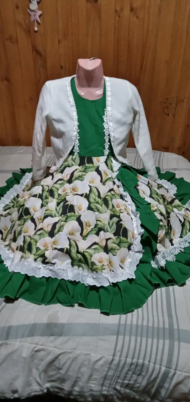 Vestido de Fiesta Floral Azul y Blanco - 2