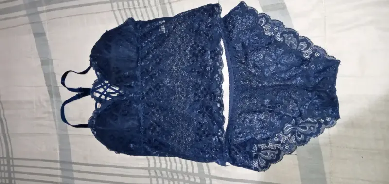 Vestido de Fiesta Floral Azul y Blanco - 5