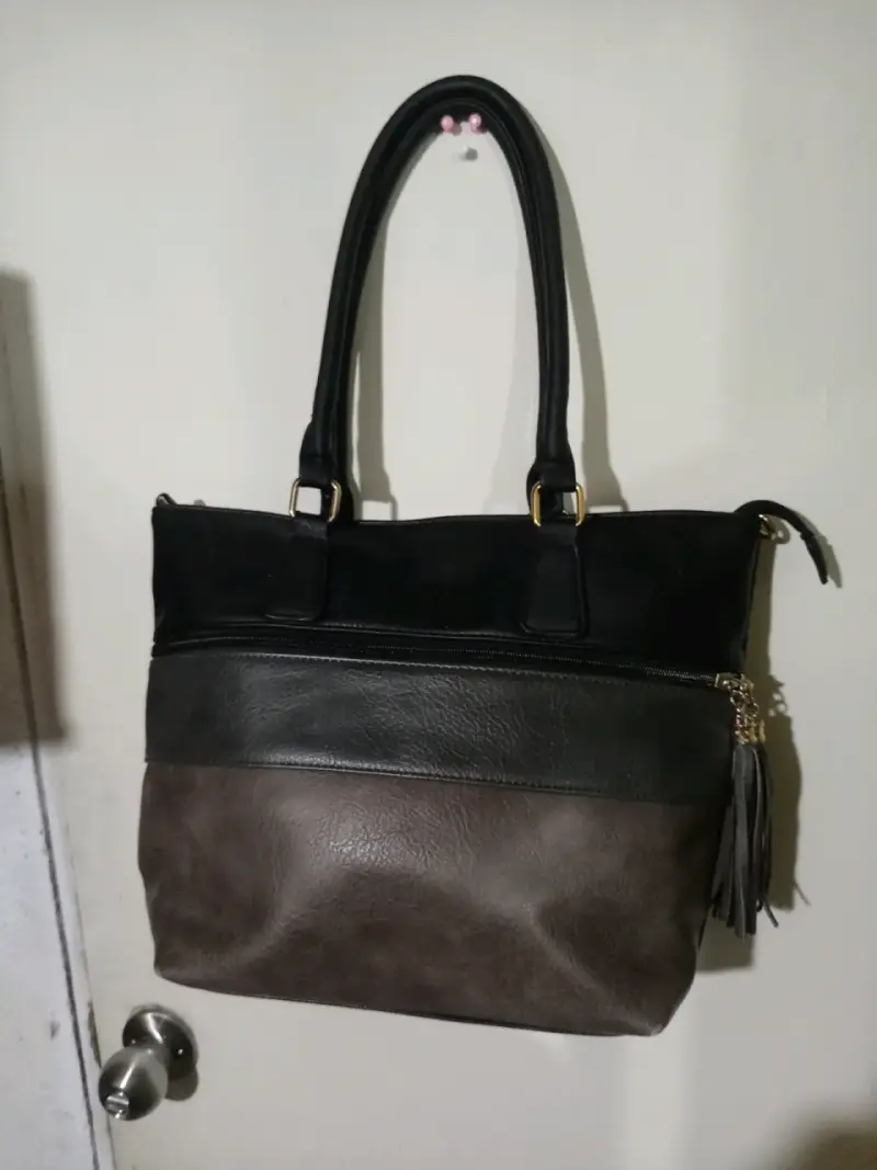 Bolso de cuero bicolor - 2