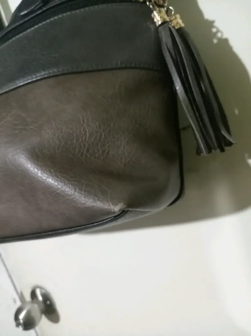 Bolso de cuero bicolor - 4