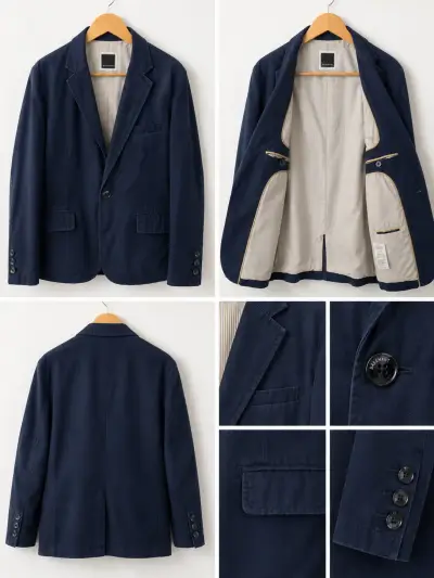 Blazer azul marino para hombre Basement - miniatura 1