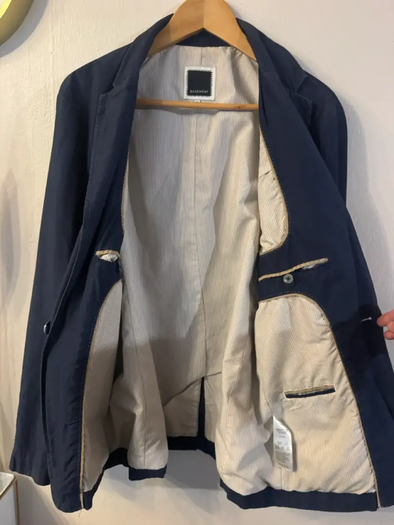 Blazer azul marino para hombre Basement - 3