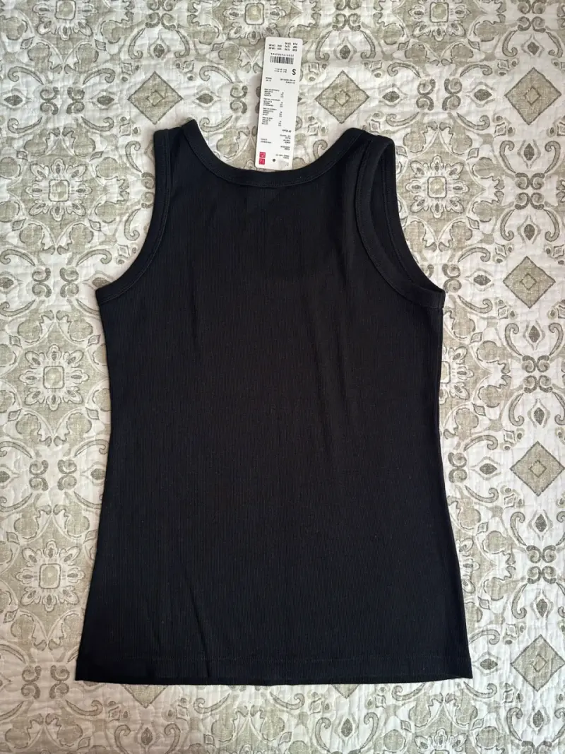 Polera sin mangas negra Uniqlo para mujer - 5