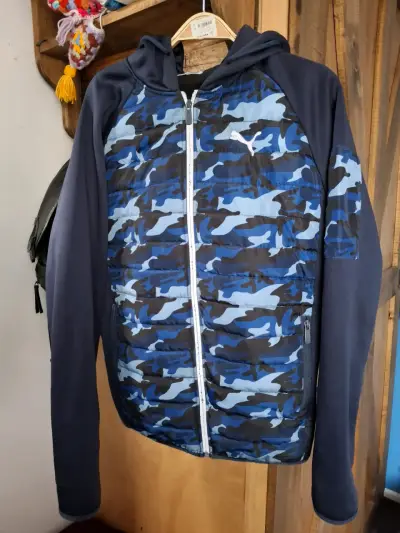 Parka de invierno verde con capucha de piel sintética - miniatura 4