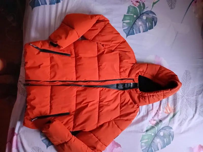 Chaqueta acolchada naranja con capucha YPSD - 2