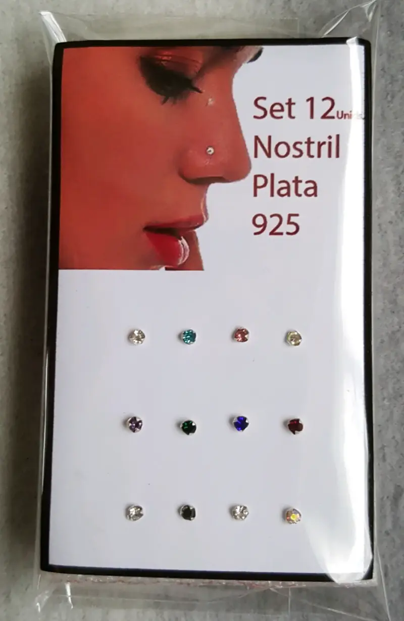 Set de 12 Piercings Nariz Plata 925 - 2