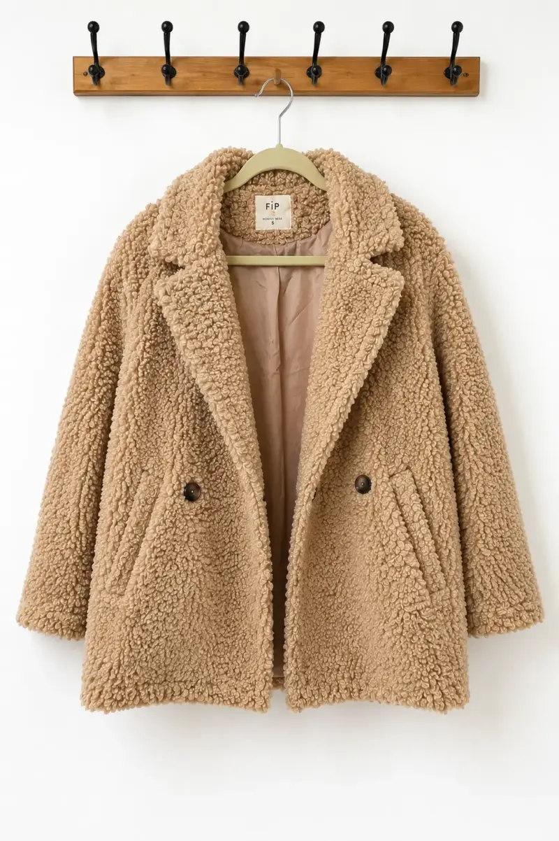 Abrigo de lana beige FiP para mujer - 2